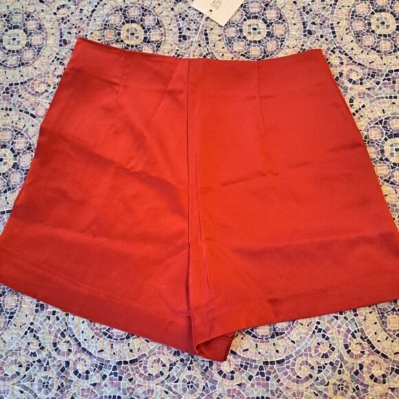 "The Noli Shop" Red Satin Dress Shorts - Picture 4 of 5